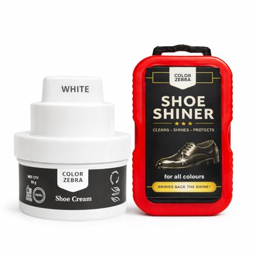 Image of Color Zebra Cream Shoe Polish (Pack 50 Grams) and Shoe Shiner| Carnauba Wax Shoe Polish Cream with Silicon Oil and Leather Conditioner