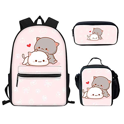 Girls Backpacks 4Th 5Th 6Th Grade Student Children Cute Cat Bookbags Teen Kids