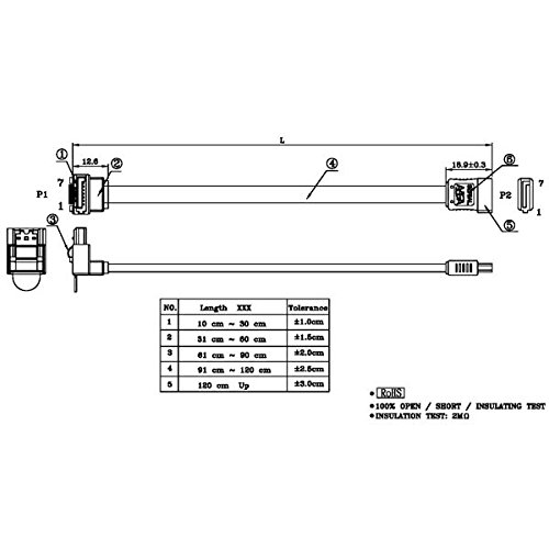 Cable Serial ATA UltraFlex 9 pulgadas ángulo recto rojo miniatura 4