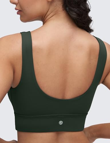 Image of CRZ YOGA Butterluxe U Back Sports Bras | Light Support, Removable Pads, Yoga, Extremely Soft, Longline, Scoop Neck, Wide Straps, for Women