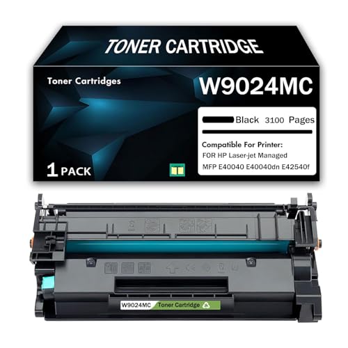 W9024MC Black Toner Cartridge Replacement for HP W9024 W9024MC Toner Cartridge High Yield Works with Laserjet Managed E40040dn MFP E42540f Printer,3100 pages-Black