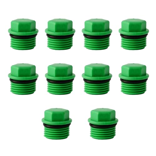 Mezfrguo 10 Pcs Hose End Cap Plugs 3/4 Inch Male PPR Thread Garden Hose Caps Plugs Water Tubing Stopper for Garden Sprinkler Soaker Hose