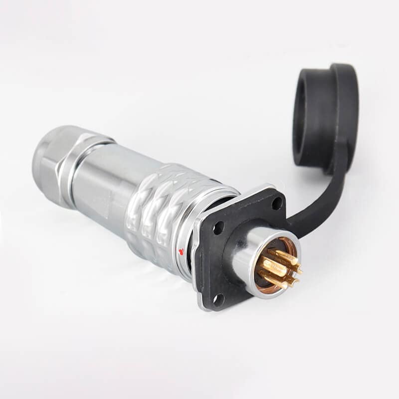 SF12 5 Pin Waterproof Plug+Socket 4-Hole Flange Aviation Quick Circular Push-Pull Industrial Metal