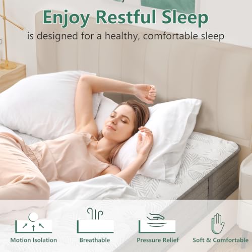 Image of Twin Hybrid Mattress 12 Inch, Colchones Twin 12 In Plush Hybrid Mattress