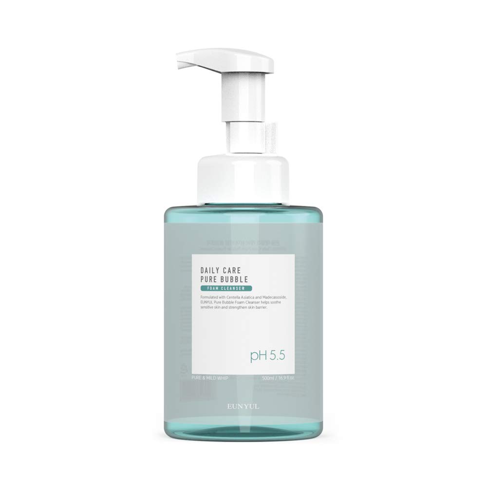 EUNYUL Daily Care Pure Bubble Foam Cleanser 16.9 fl. Oz. Korean Skincare Cosmetics PH 5.5 Bubble foam with Pump type Large Size Foam Cleansing for Deep cleansing & Hydration after face washing