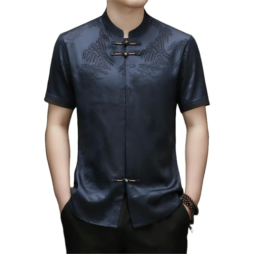 Chemise d'été homme style chinois : le vêtement vintage idéal en terrasse