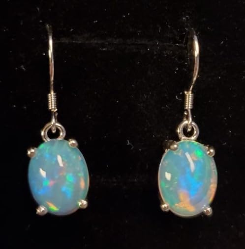 Generic Natural Oval Ethiopian Opal Dangle Drop Earring 925 Sterling Silver Earring Jewelry For Her