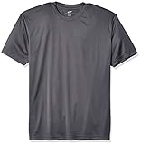UltraClubs Men's Cool & Dry Sport Performance Interlock T-Shirt, Charcoal, 2X-Large