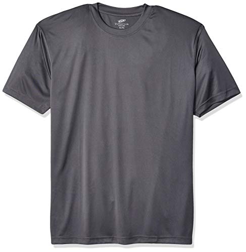 UltraClubs Men's Cool & Dry Sport Performance Interlock T-Shirt, Charcoal, 2X-Large