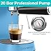CASABREWS CM5418 Espresso Machine 20 Bar, Stainless Steel Espresso Maker with Milk Frother Steam Wand, Professional Coffee Machine with 34oz Removable Water Tank, Gift for Him, Gift for Friend, Blue