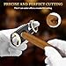 CIGARWONG Cigar Cutter Stainless Steel V-Cut Cigar Cutter Double Cut Blade Sharp Portable