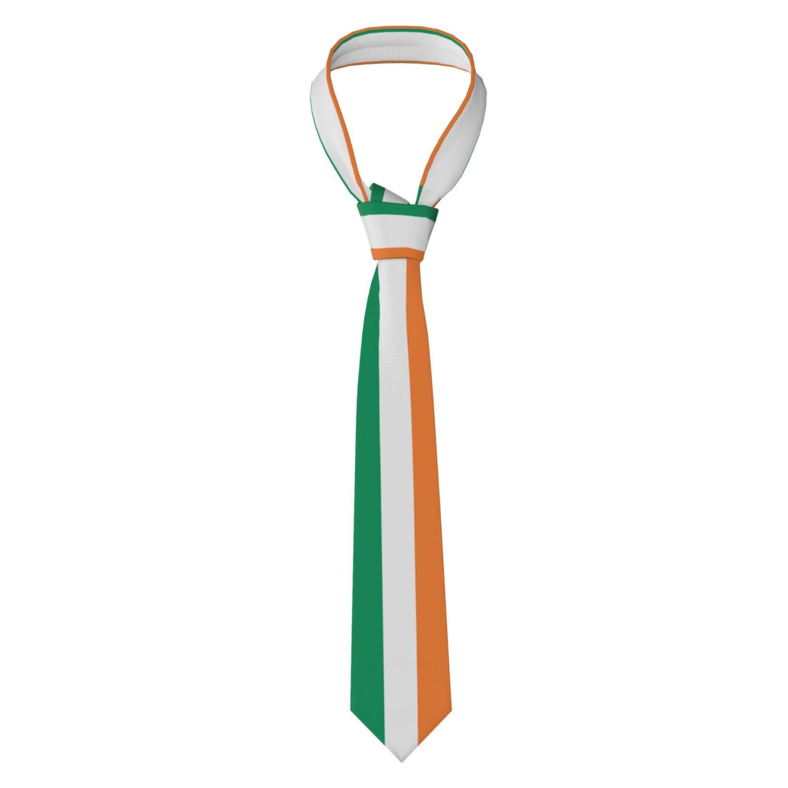 Zanvpg Men's Black Irish Flag Tie Necktie Formal Classic Elegant Ties Wedding Business Ceremony Banquet