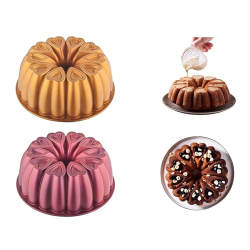 Recopilación de Moldes con formas al mejor precio. 42 MIENCA - Molde de aluminio con forma de corazón, revestimiento de titanio, antiadherente, 12 tazas, regalos para mamá, molde para hornear de 10 pulgadas, molde de tubo estriado...