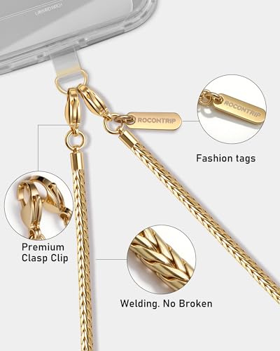 Cadena de metal para teléfono anticaída con correa de muñeca para iPhone de mujer 3
