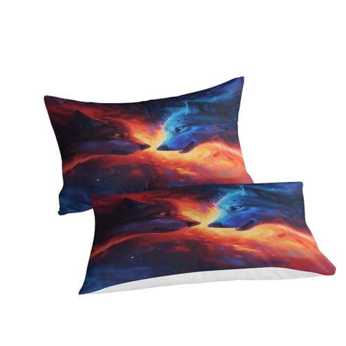 Housse de couette loup 3D parure de lit microfibre 200x200 - 4