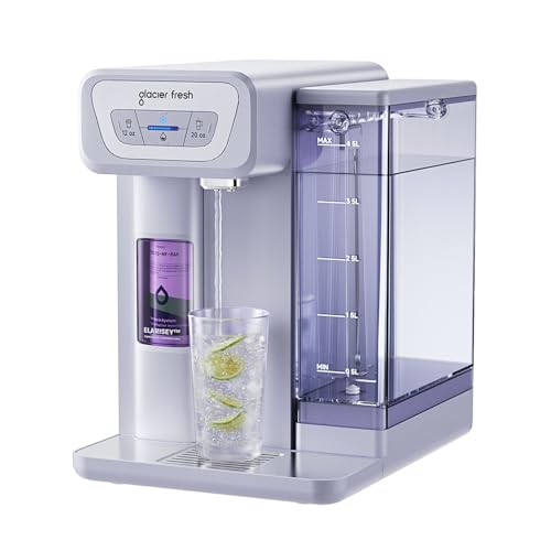 GLACIER FRESH C03 Coolon Countertop Cold Water Purifier with Upgraded Elarisey Filtration Zero Wastewater System 40oz Cooling Capacity Low Noise Plug & Play NSF42&53/FCC/CA65 Certified.