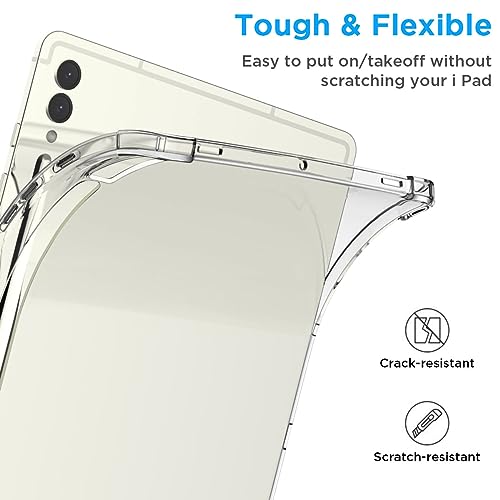 Aicase Clear Case For Samsung Galaxy Tab S9 Plus 2023 [Sm-X810/Sm-X816B/Sm-X818U]-Shock Absorbing Flexible Tpu Protective Transparent Slim Cover For Galaxy Tab S9 Plus 12.4 Inch Tablet,Clear thumb #2