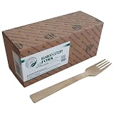 Bambus-Besteck (Gabel), Bambusgabeln, 17 cm, natürliches Einweg-Besteck, Geschirr für Veranstaltungen, Picknicks, Partys, umweltfreundliche Küchenutensilien, 100% natürlich, 100 Stück