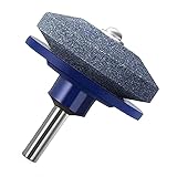 QILIN 5 Piezas - Afilador De Cuchillas para Cortacésped, Afilador De Cortacésped, Afilador De Cortacésped para Taladro Eléctrico/Taladro Manual, Azul
