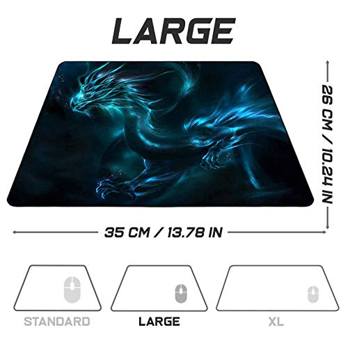 Sidorenko Tappetino Mouse - 350 x 260 x 2mm - Mouse Pad Gaming - Bordi cuciti I Base in Gomma Antiscivolo I Blu