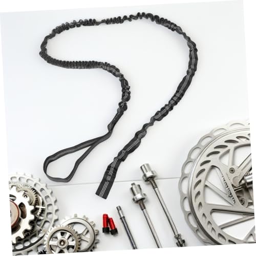 Cuerda de remolque para bicicleta elástica, correa de tracción negra para tándem 6