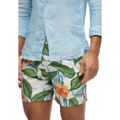 Superdry Print 16 Swim Short Bañador, Evergreen Hawaiian Optic, M Unisex Adulto