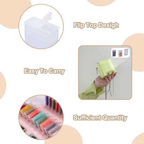 Image of FASHEWELRY 100Pcs Plastic Flip Top Seed Bead Small Storage Containers 2x1 Rectangle Transparent Clear Box Package Candy Favor Empty Box Organizers