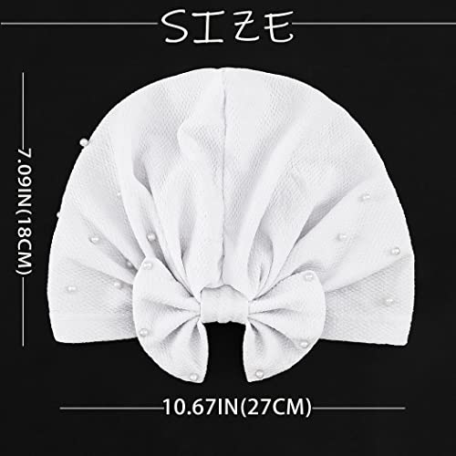 Bohend Stretchy Bowknot Turban Headband Elastic Cap Non Slip Bonnet Beanie Headwrap Hats For Women And Girls (White) #TOP6