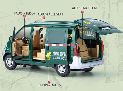 Image of 1:24 Scale Wuling Postal Van【Large】 with 6 Openable Doors,Lights & Music & Steerable Front Wheels 【Colour As per Stock】