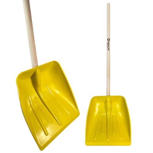 Crisalide® - Badile Super Resistente 37x42 cm con Manico in Legno - Versatile per Uso Agricolo, Giardinaggio e Lavori Pesanti, Multiuso, Pala da Neve