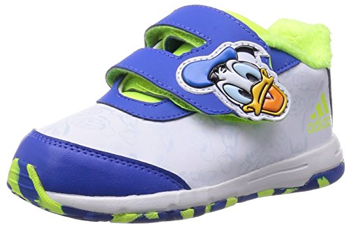 Image of adidas Boys Infant Boys Disney Donald Duck Classic Trainer in White Blue - 6 Infant