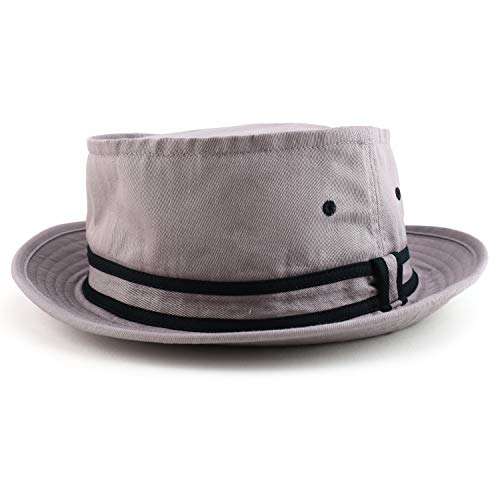Armycrew Cotton Twill Fisherman Roll Up Bucket Hat with Stripe Band