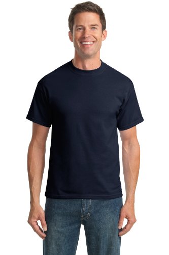 Port & Company Mens Tall 50-50 Cotton-Poly T Shirts 4XLT Navy