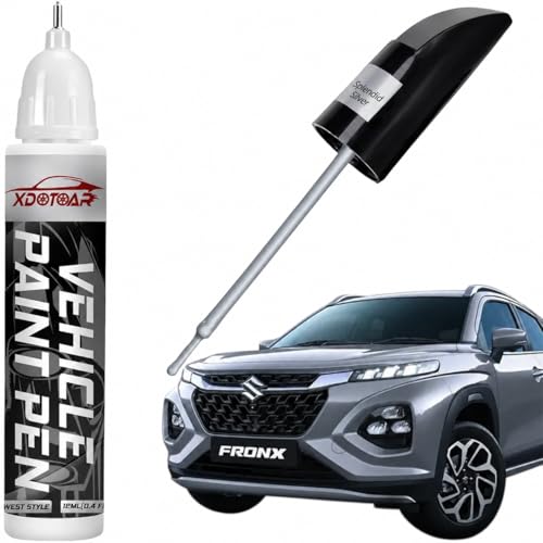 Image of xdotoar Touch Up Paint Pen for Maruti Suzuki Fronx Splendid Silver (WBE) | 2-in-1 Car Scratch Remover | Automotive 2K Paint Repair Pen | Quick Dry Touch Up Paint for Chips, Scratches & Scuffs