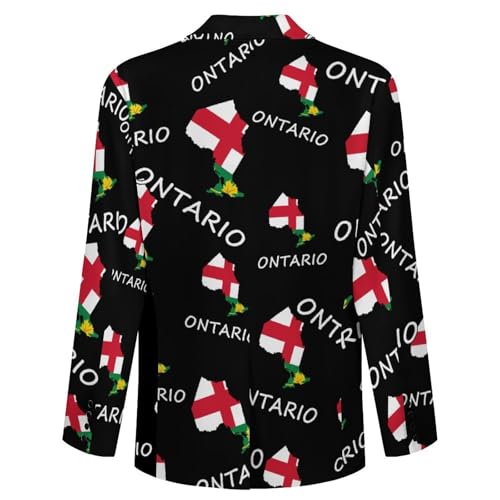 Ontario Flag Canada Canadian Classic Suits Blazer for Men Business Tuxedo Jacket Sport Coat Two Buttons4