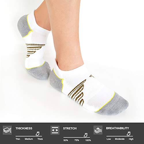 Image of Busy Socks 3 Pack Heavily Cushioned Socks Women No Show, Ultralight Comfort Fit Mesh Ventilating No-show Elite Basketball Volleyball Socks (White, Large)