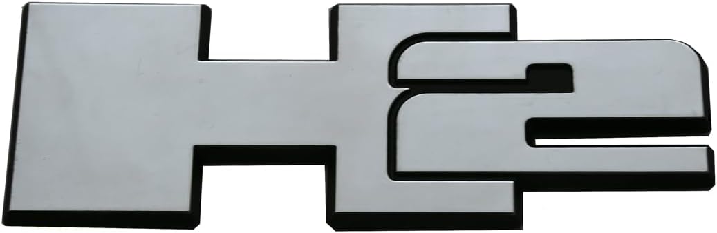 2pcs New H2 Rear Liftgate Door Nameplate 3D Badge Emblems Replacement for 2003-2009 Hummer H2 Origianl Size (Chrome)