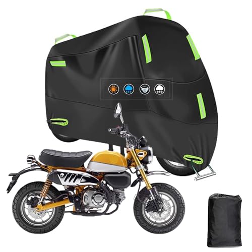 300D 厚手 防水 バイクカバー ホンダ モンキー125オート に適用 原付カバーオートバイカバー 耐熱 防水 防埃 紫外線防止 盗難防止 ワンタッチバックル付き ロック穴前後付き収納バッグ付き