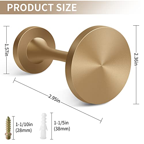 Curtain Holdbacks, Decorative Curtain Tieback Hooks, Wall Mounted Round Medallion Drapery Holder Holdbacks, Metal Modern Simple Curtain Pull Back Hooks With Screws, Set Of 2 (Champagne Bronze) #TOP2