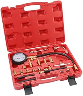 HSEAMALL Fuel Pump Pressure Tester, Fuel Injection Pump Diagnostic Tool,0-140PSI Fuel Pressure Gauge Kit,Car Gasoline Oil Injector Test Manometer Tool Set for Auto Truck SUV Motorcycle ATV RV