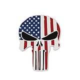 Generic Patriotic American Flag USA Punisher Skull Enamel Brooch Lapel Pin, Skull Motorcycle Helmet Emblem Pin
