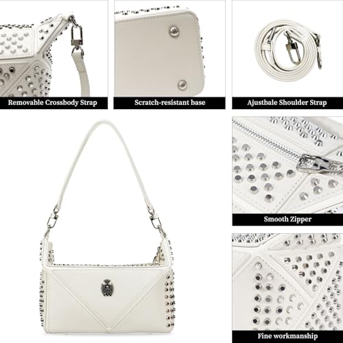 Leather shoulder Purses Stylish Studded Shoulder Bag Casual Purses Women Genuine Leather Handbags 6