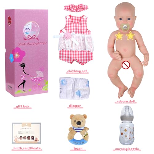 Muñeca Bebé Reborn Silicona 16 pulgadas 5.73lb con accesorios miniatura 6