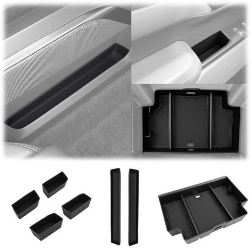 JTYZSM 7PCS Center Console Organizer for 2022-2025 Chevy Silverado/GMC Sierra 1500, Door Handle Armrest Insert Shifter Tray Gear Side Storage Box Set Accessories(Only Fits Full w/Bucket Seats)