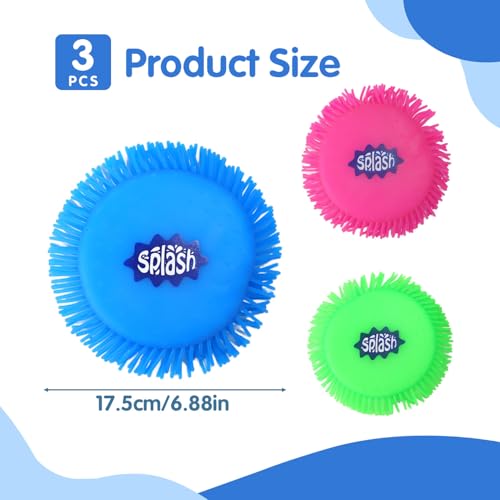 Graplan Frisbee Splash Disc, 3 Stück Wasser-Fliegenscheiben, Frisbee Splash Disco, Weiche Fliegenscheibe für Kinder, Wasserabsorbierender TPR-Schwamm