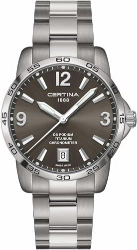 Certina Reloj Analógico para Hombres de Cuarzo Suizo con Correa en Titanio C0344514408700