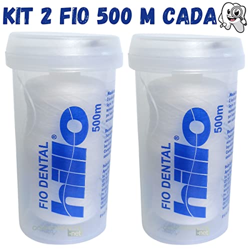 Fio Dental Hillo 1000 Metros Kit 2 Rolos 500 Metros Cada Sabor Menta Premium