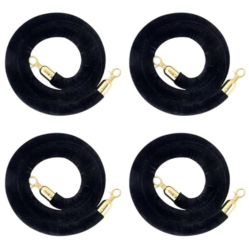 GOUZIBHD Corde de contrôle de la foule, corde de sécurité en velours, corde de suspension en velours avec crochets dorés, corde VIP suspendue pour fêtes,...