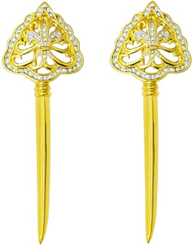 Image of Set of 2 Brooch Lapel Pins With Rhinestones