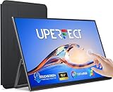 UPERFECT Portable Monitor Touchscreen 15,6 Zoll Tragbarer Bildschirm Matte FHD 1080P 125% sRGB 1500:1 Ultradünne Schmale Rahmen mit Mini HDMI USB C für Laptop/Phone/Spielkonsole, VESA-Kompatibel